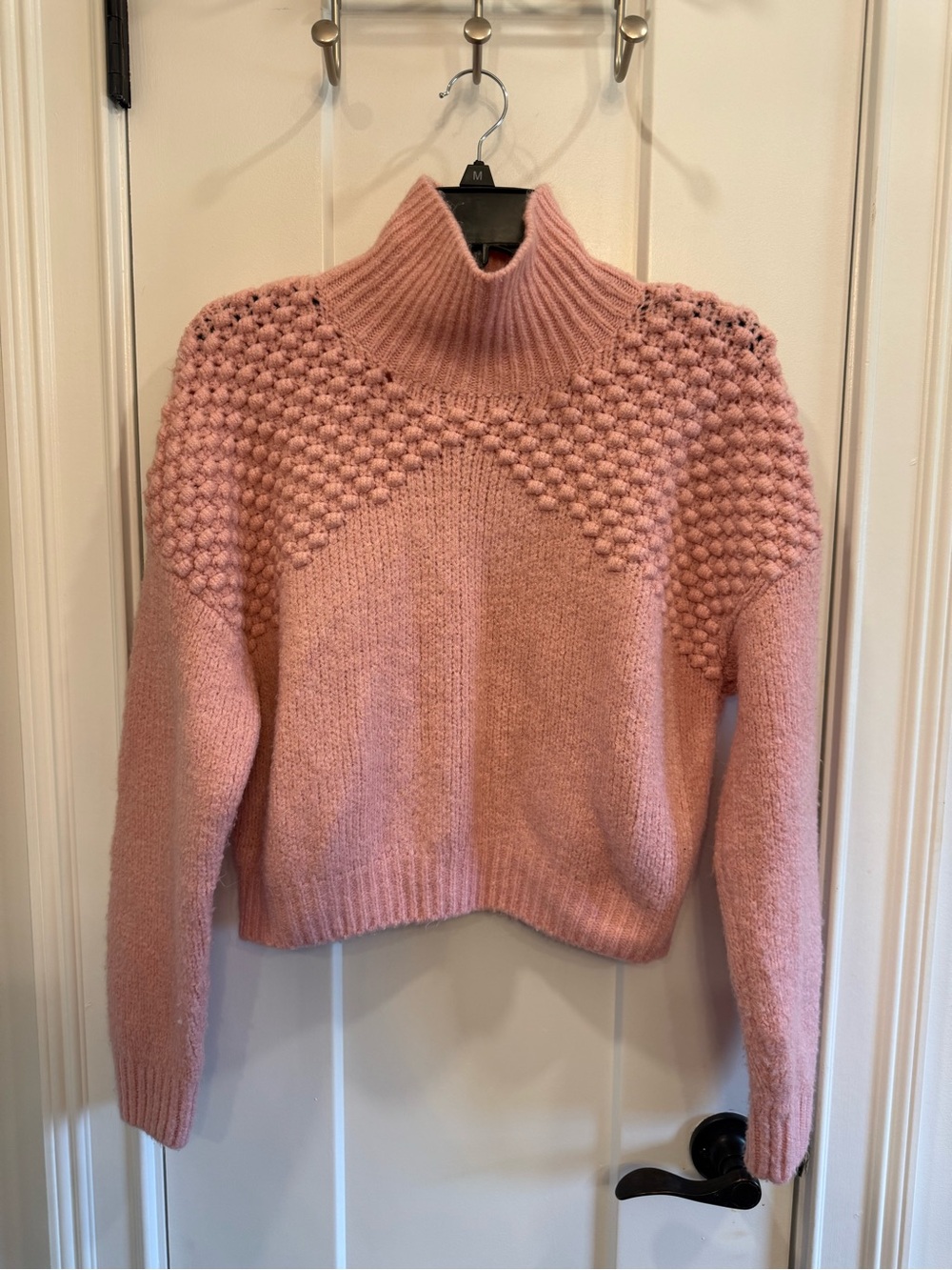 Free People Blush Pink Bobble Turtleneck Sweater